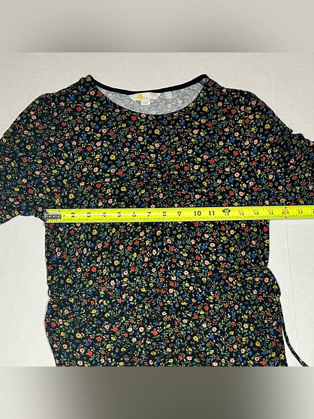 Boden Size 8 Black Mini Dress with Red, Yellow, Blue & Green Floral Print - Picture 9 of 12